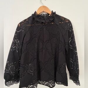 Sezane Bianca Blouse Black - Size 2